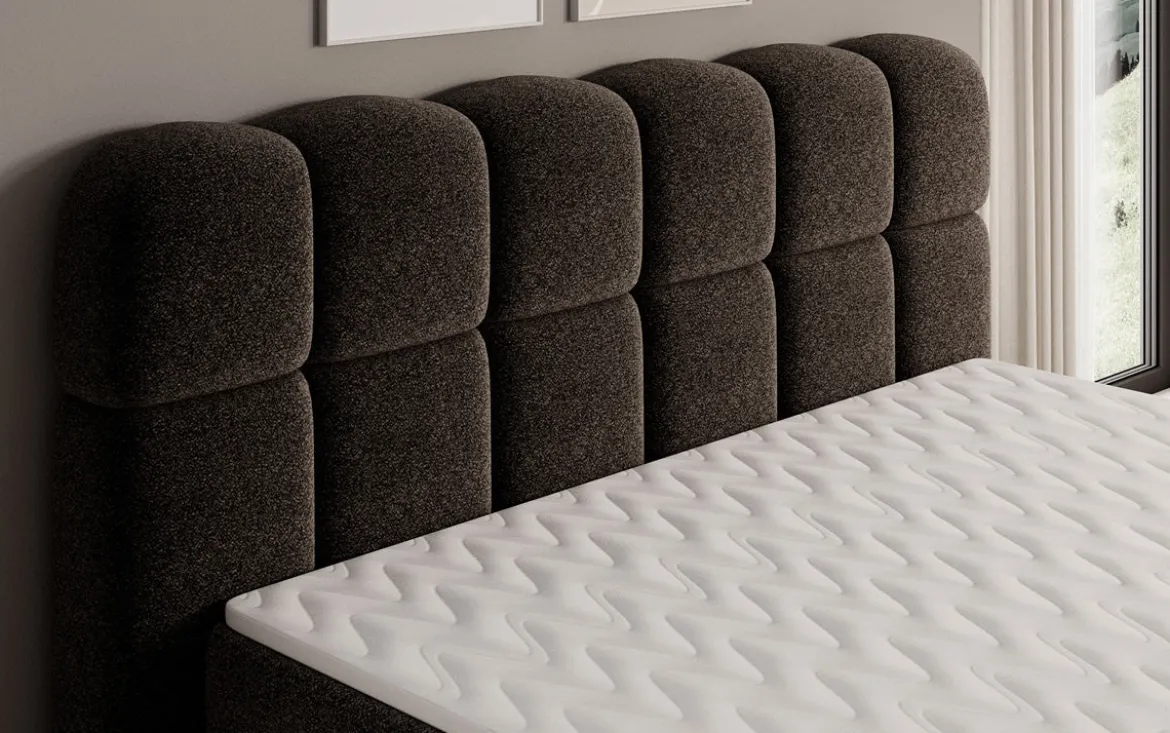 Boxspringbett Tilde in Strukturstoff mit Stauraum