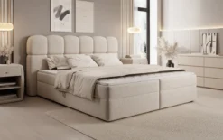 Boxspringbett Tilde in Strukturstoff mit Stauraum