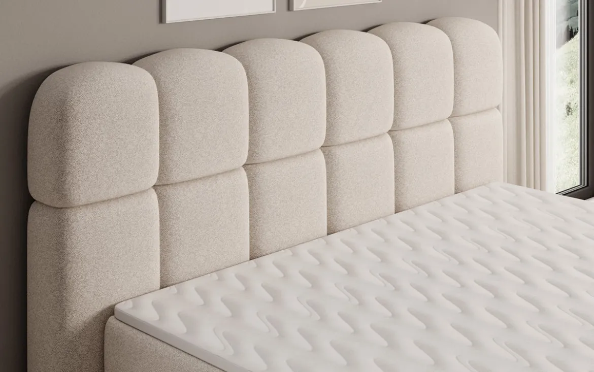 Boxspringbett Tilde in Strukturstoff mit Stauraum