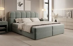 Boxspringbett Tilde in Strukturstoff mit Stauraum