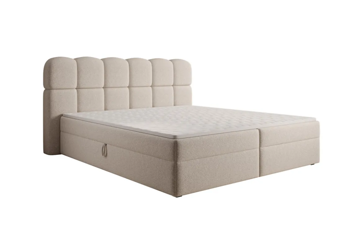 Boxspringbett Tilde in Strukturstoff mit Stauraum