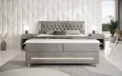 Boxspringbett Tino mit RGB, USB und Stauraum
