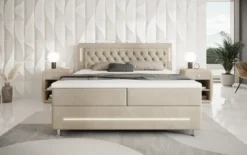 Boxspringbett Tino mit RGB, USB und Stauraum