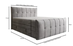Boxspringbett Treviso mit Stauraum in Samt