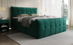 Boxspringbett Treviso mit Stauraum in Samt