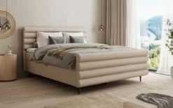 Boxspringbett Tubo in Strukturstoff mit Stauraum