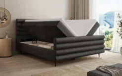 Boxspringbett Tubo in Strukturstoff mit Stauraum