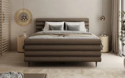 Boxspringbett Tubo in Strukturstoff mit Stauraum