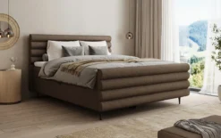 Boxspringbett Tubo in Strukturstoff mit Stauraum