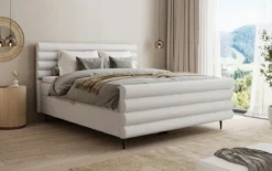 Boxspringbett Tubo in Strukturstoff mit Stauraum