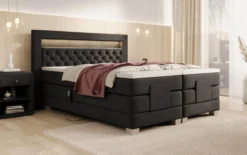Boxspringbett Velora Samt elektrisch verstellbar mit LED