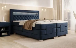 Boxspringbett Velora Samt elektrisch verstellbar mit LED
