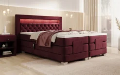 Boxspringbett Velora Samt elektrisch verstellbar mit LED