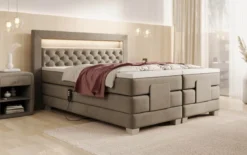 Boxspringbett Velora Samt elektrisch verstellbar mit LED