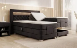 Boxspringbett Velora Samt elektrisch verstellbar mit LED