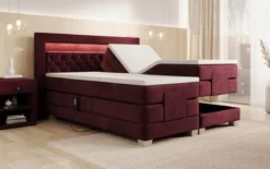 Boxspringbett Velora Samt elektrisch verstellbar mit LED