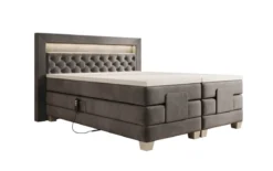 Boxspringbett Velora Samt elektrisch verstellbar mit LED