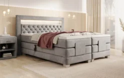 Boxspringbett Velora Samt elektrisch verstellbar mit LED