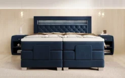 Boxspringbett Velora Samt elektrisch verstellbar mit LED