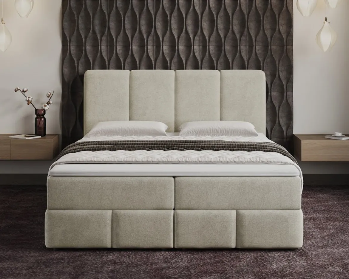 Boxspringbett Venedig Samt mit Stauraum
