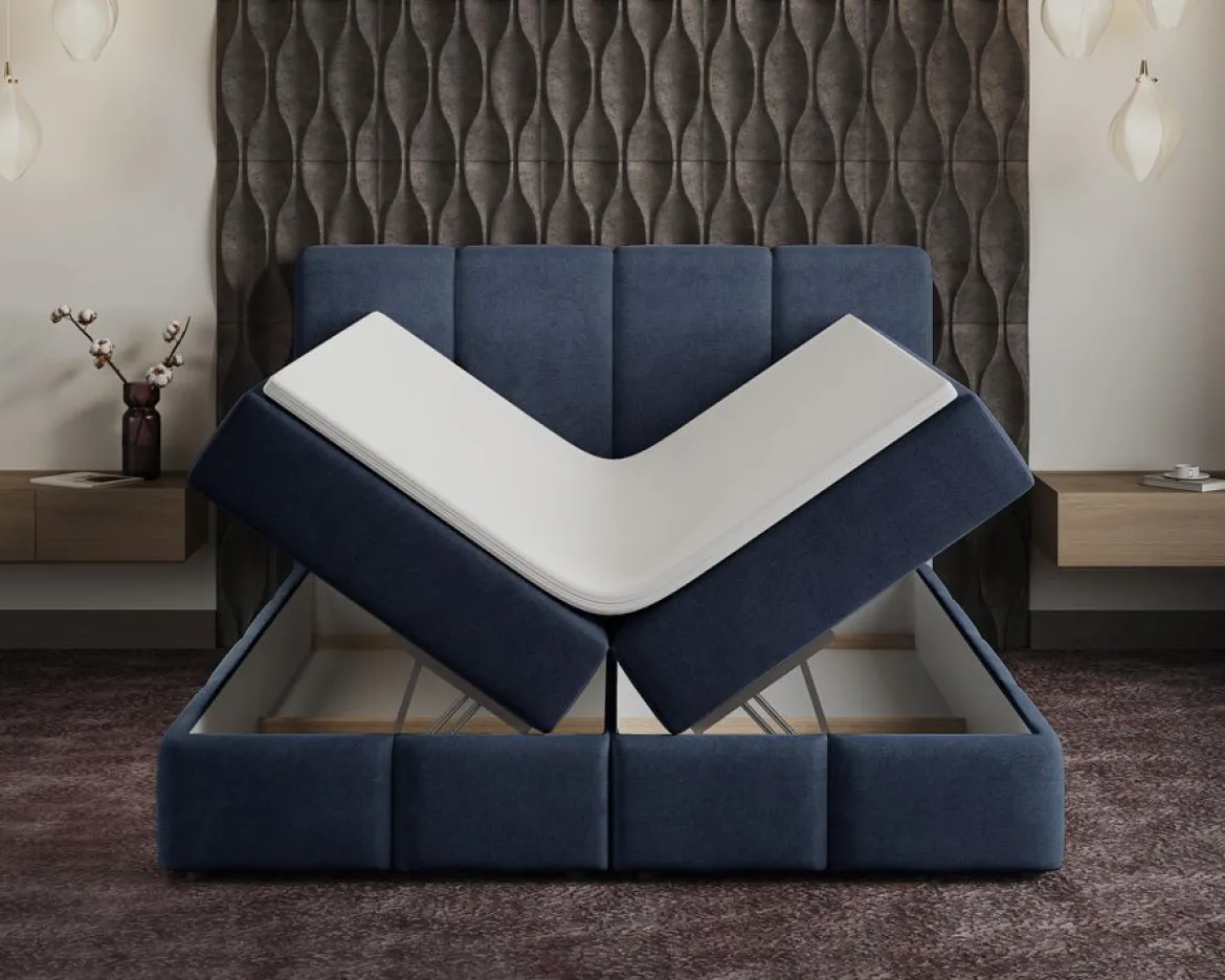 Boxspringbett Venedig Samt mit Stauraum
