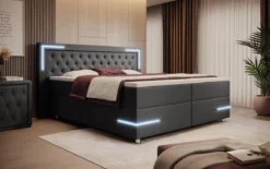 Boxspringbett Verona mit LED (Kunstleder)