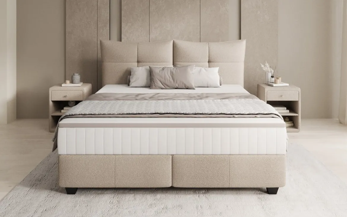 Boxspringbett Veyora in Bouclé