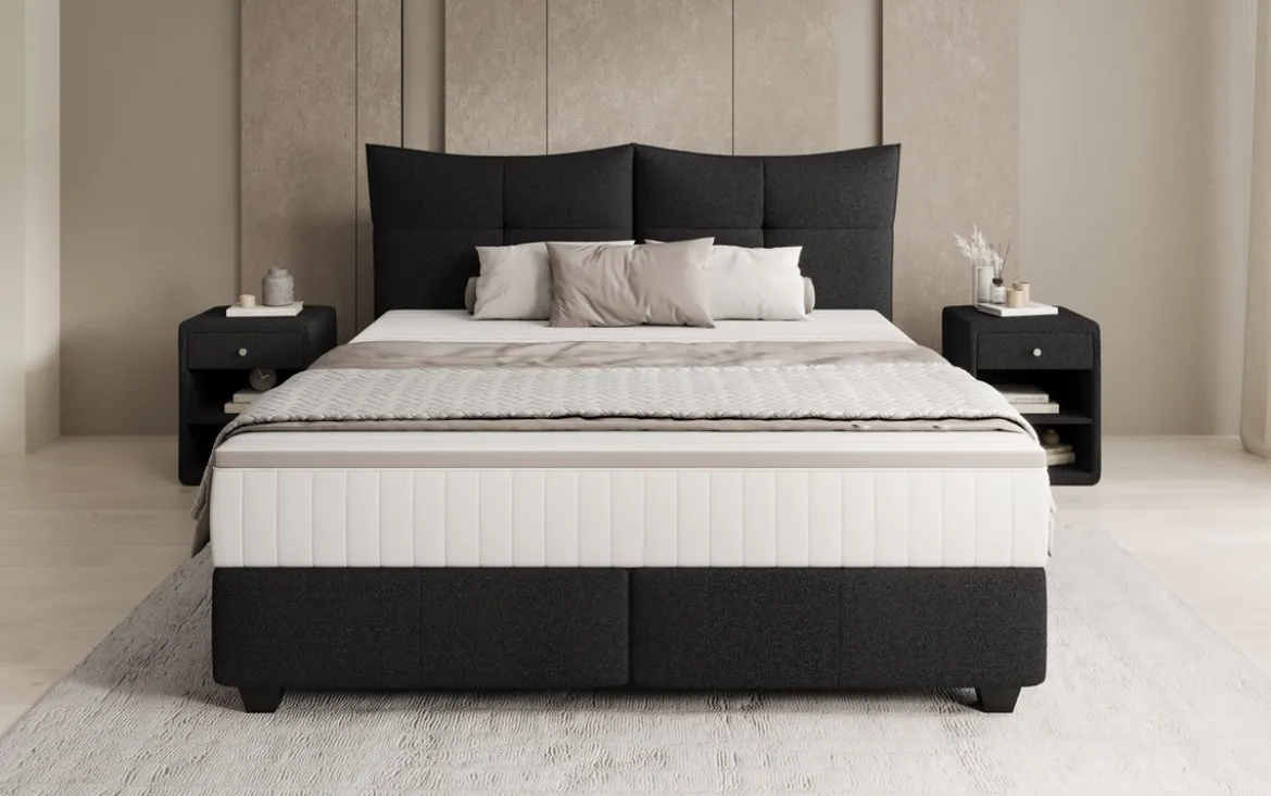 Boxspringbett Veyora in Bouclé
