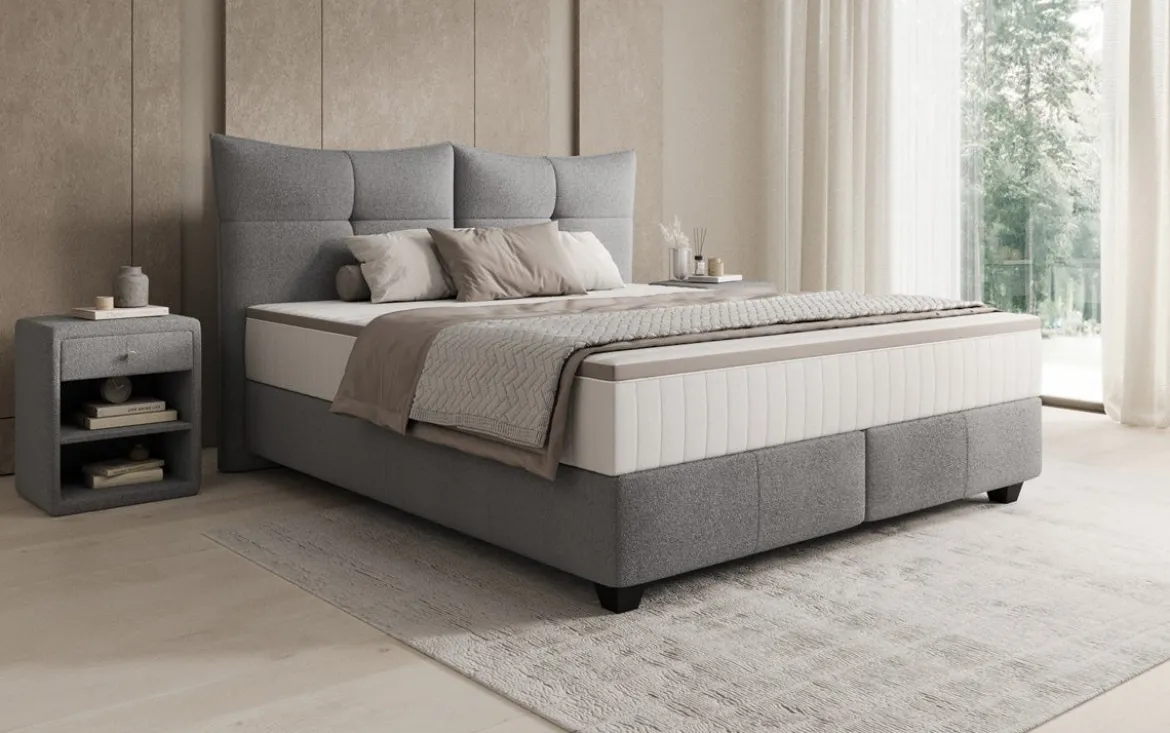 Boxspringbett Veyora in Bouclé