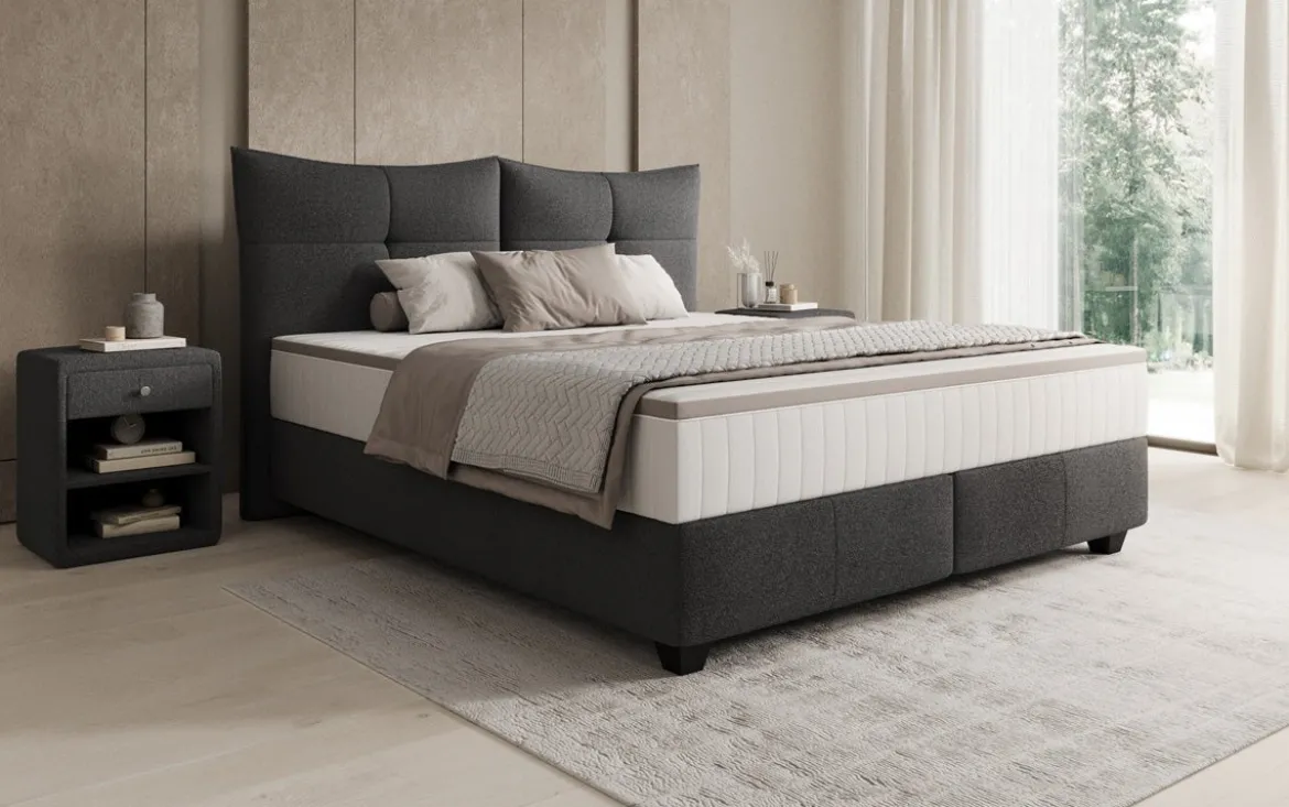 Boxspringbett Veyora in Bouclé