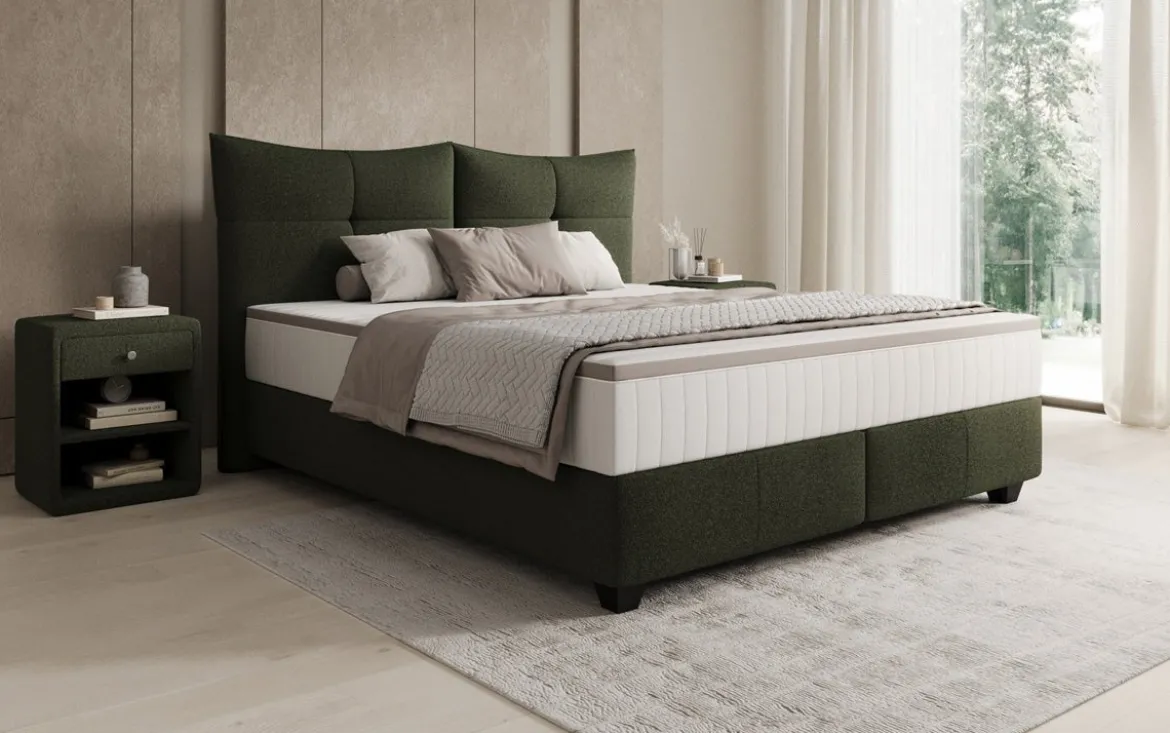 Boxspringbett Veyora in Bouclé