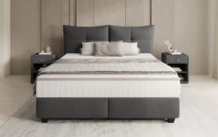 Boxspringbett Veyora in Bouclé