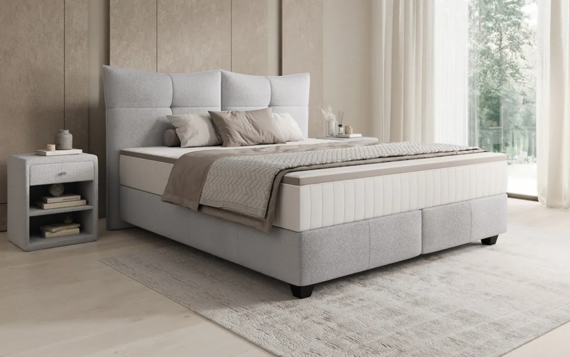 Boxspringbett Veyora in Bouclé