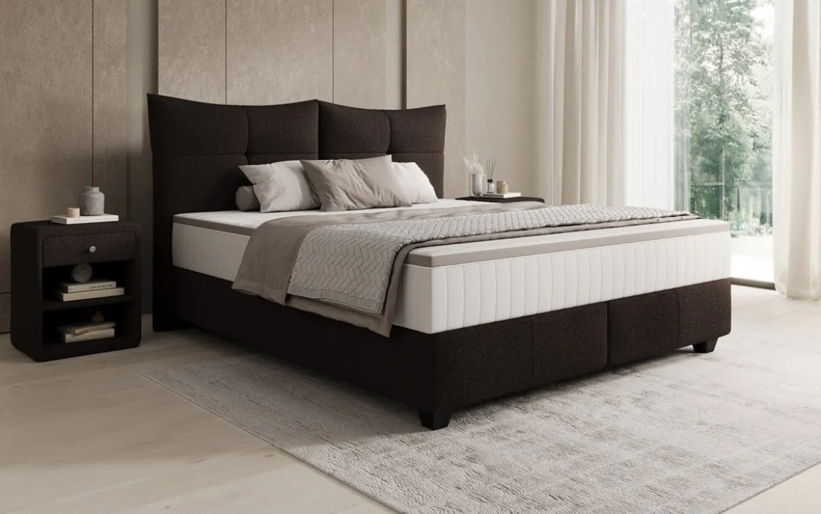 Boxspringbett Veyora in Bouclé