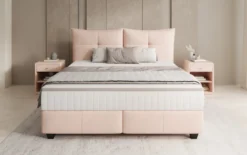 Boxspringbett Veyora in Echtleder