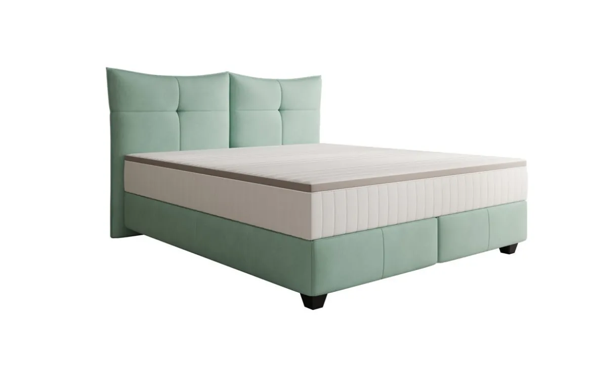 Boxspringbett Veyora in Echtleder