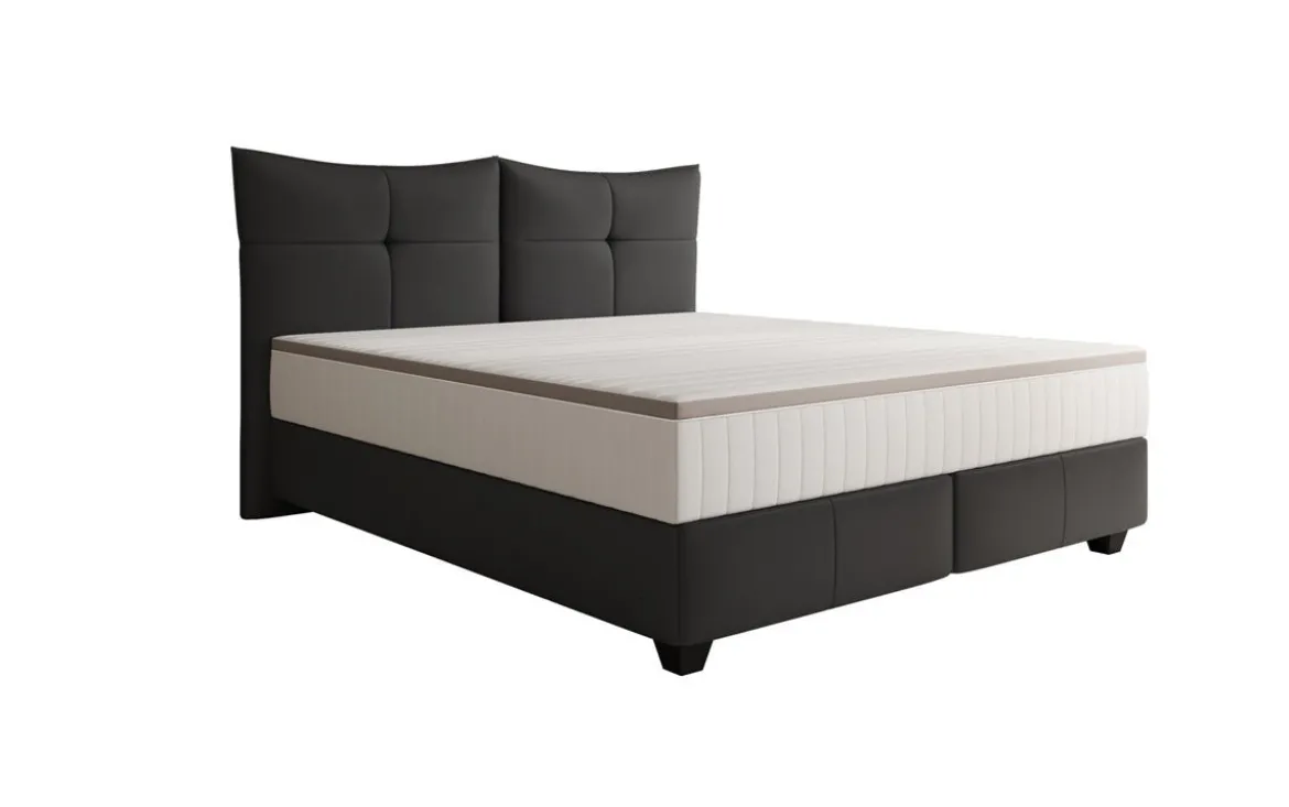 Boxspringbett Veyora in Echtleder
