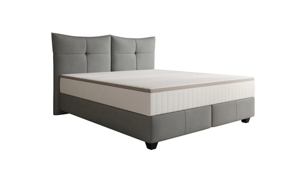 Boxspringbett Veyora in Echtleder