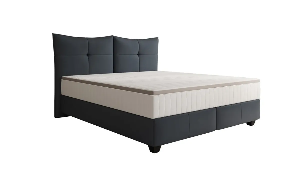 Boxspringbett Veyora in Echtleder