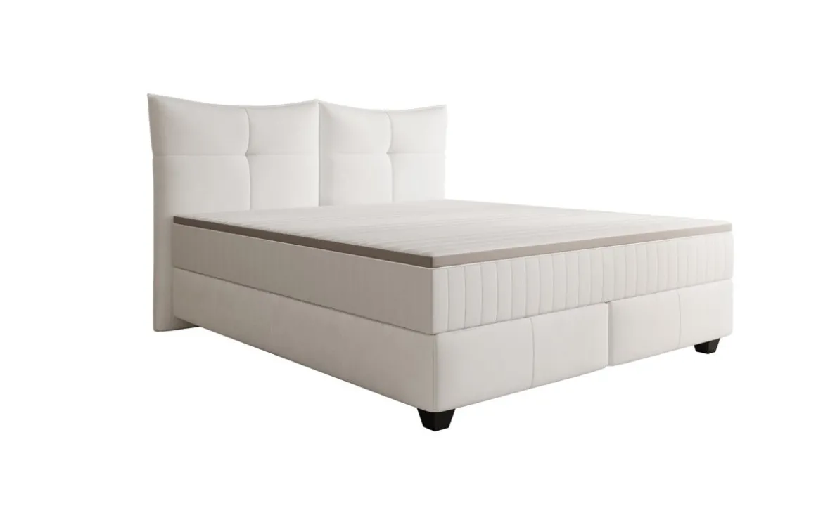 Boxspringbett Veyora in Echtleder
