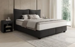 Boxspringbett Veyora in Echtleder