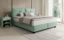 Boxspringbett Veyora in Echtleder