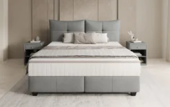 Boxspringbett Veyora in Echtleder