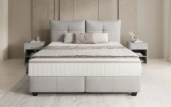 Boxspringbett Veyora in Echtleder