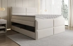 Boxspringbett Viola in Strukturstoff mit Stauraum