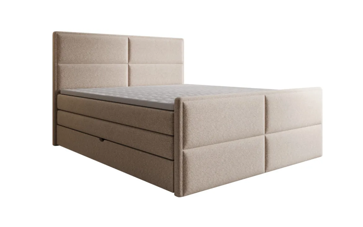 Boxspringbett Viola in Strukturstoff mit Stauraum