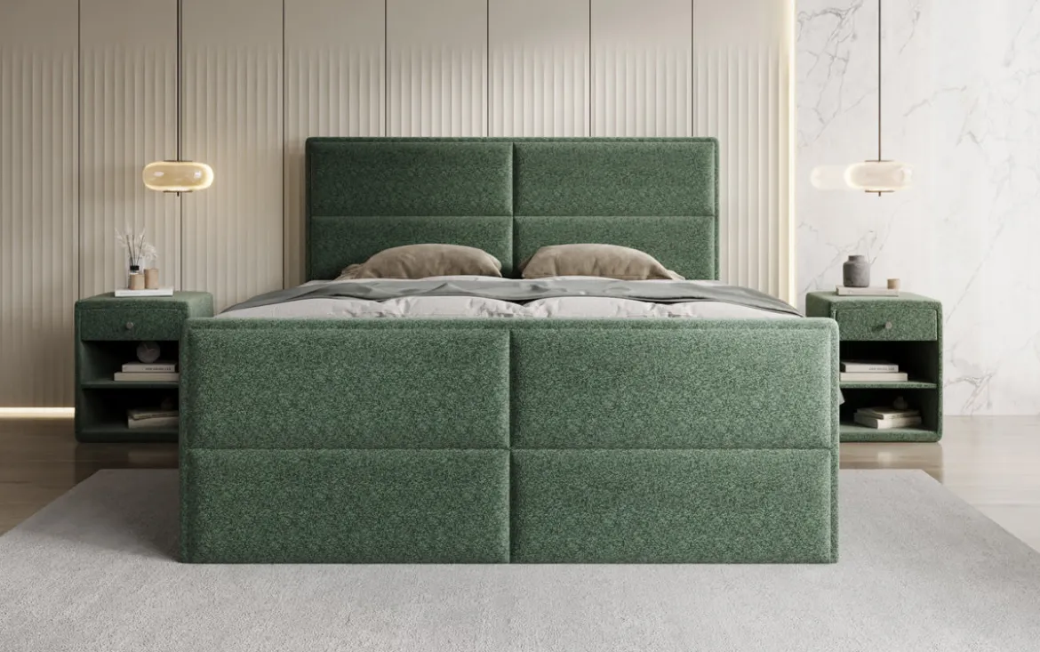 Boxspringbett Viola in Strukturstoff mit Stauraum