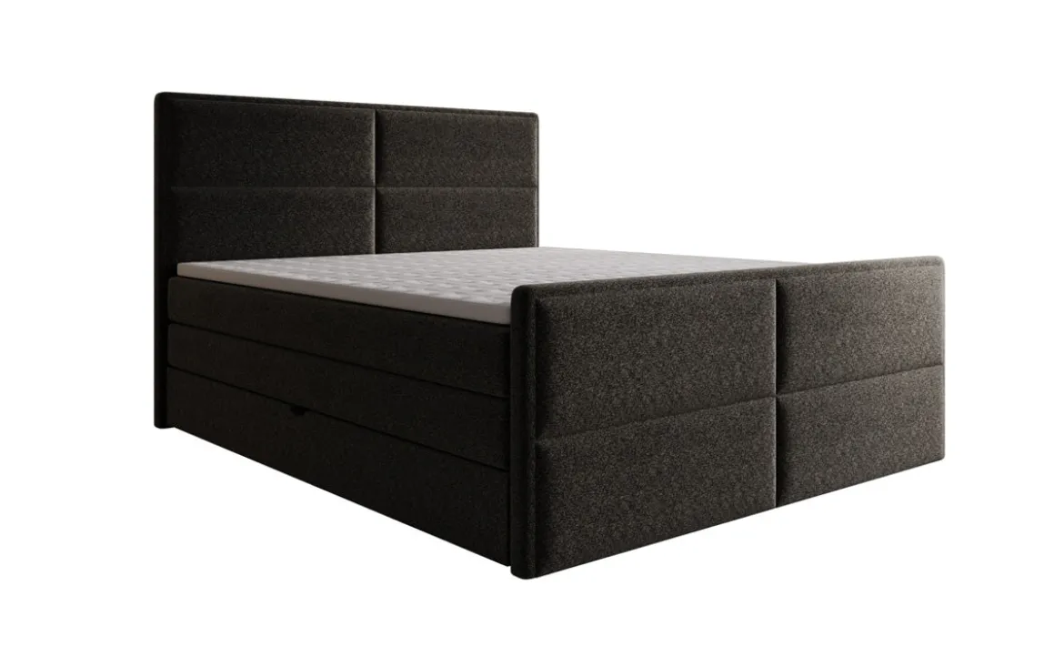 Boxspringbett Viola in Strukturstoff mit Stauraum