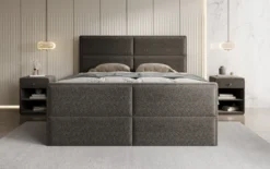 Boxspringbett Viola in Strukturstoff mit Stauraum