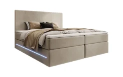 Boxspringbett Voyage mit LED u. Stauraum in Samt